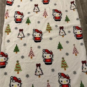 Hello Kitty Christmas Blanket - White, Red, Green